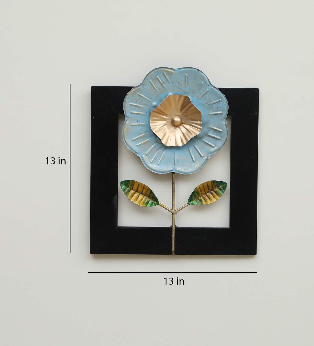 Iron And Mdf Wood Framed Leaf Wall Art In Multicolour image