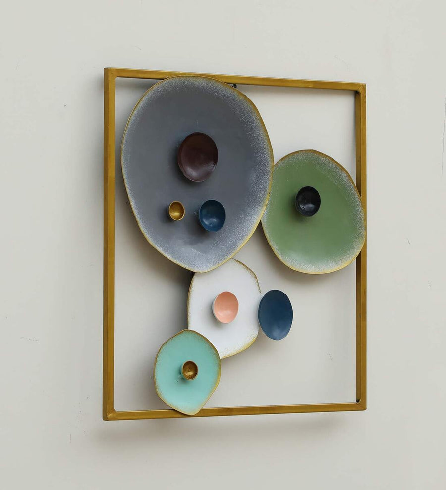 Relax Soul Pebbles Multicolour Frame Metal Wall Art