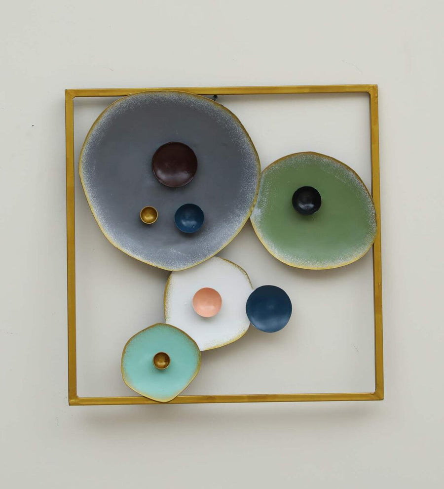 Relax Soul Pebbles Multicolour Frame Metal Wall Art