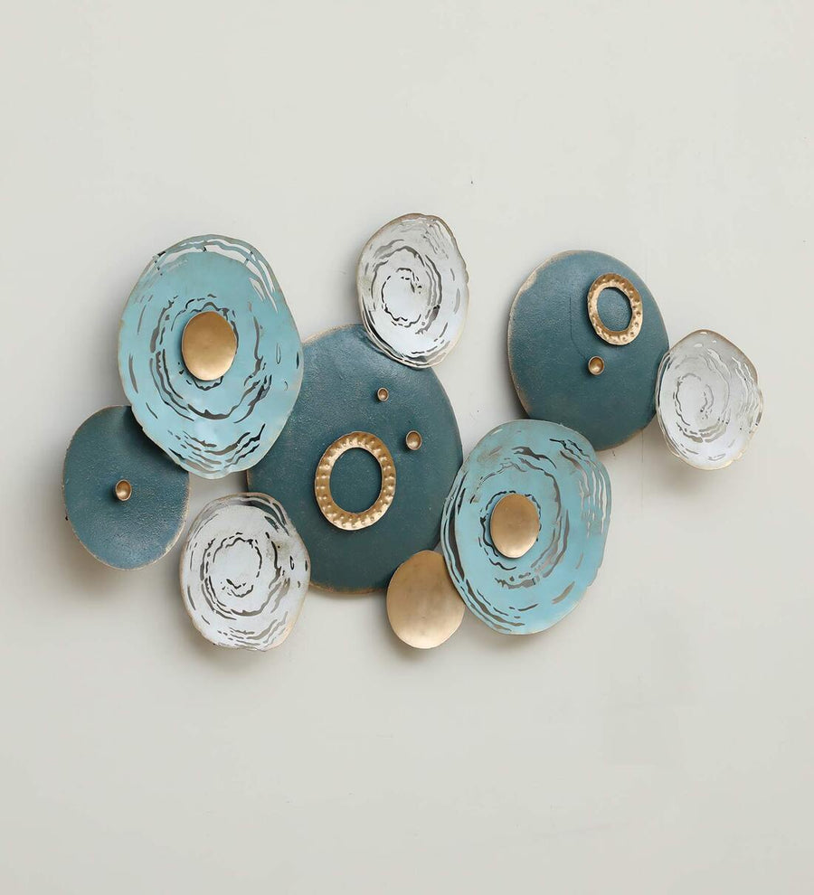 Shades of Green Seashells Metallic Wall Art Panel