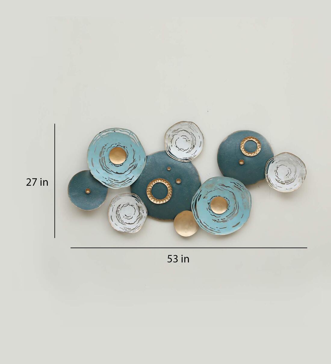 Shades of Green Seashells Metallic Wall Art Panel image