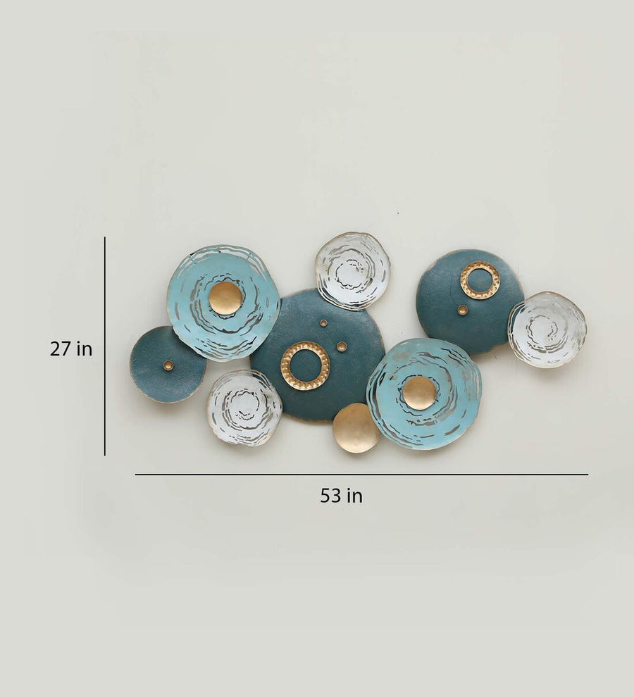 Shades of Green Seashells Metallic Wall Art Panel