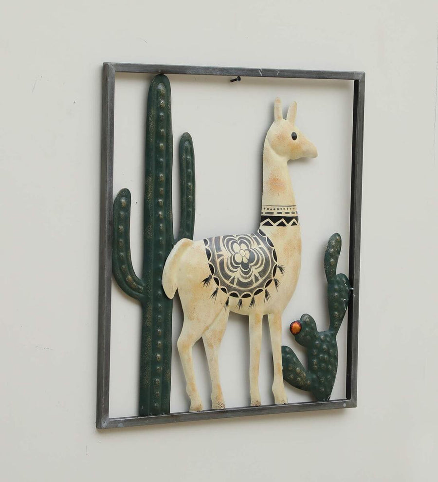 The Camel Multicolour Frame Metal Wall Art