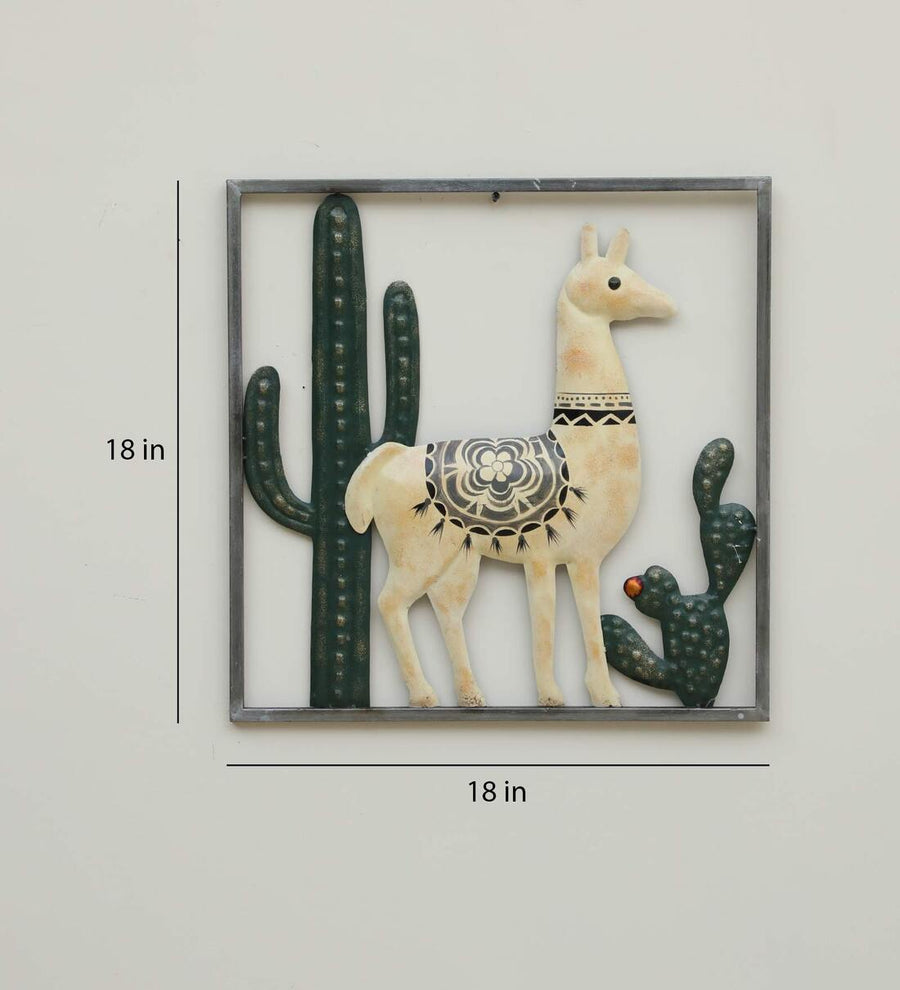 The Camel Multicolour Frame Metal Wall Art