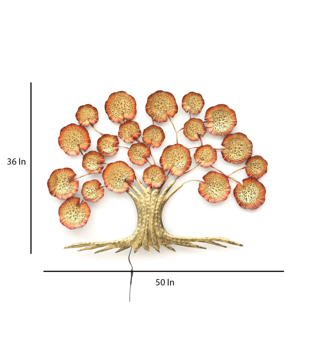 Kaira Leaf Multicolor Metal Led Wall Art image