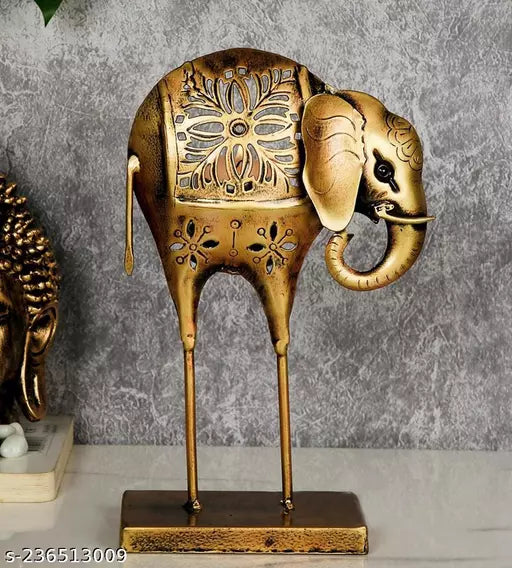 Kraphy Metal Elephant Statue Tea Light Candle Holder Stand