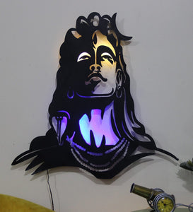 Lord Mahadev Shiva Metal Wall Art With LED