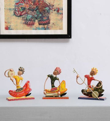 Multicolor Sitting Musician Figurine