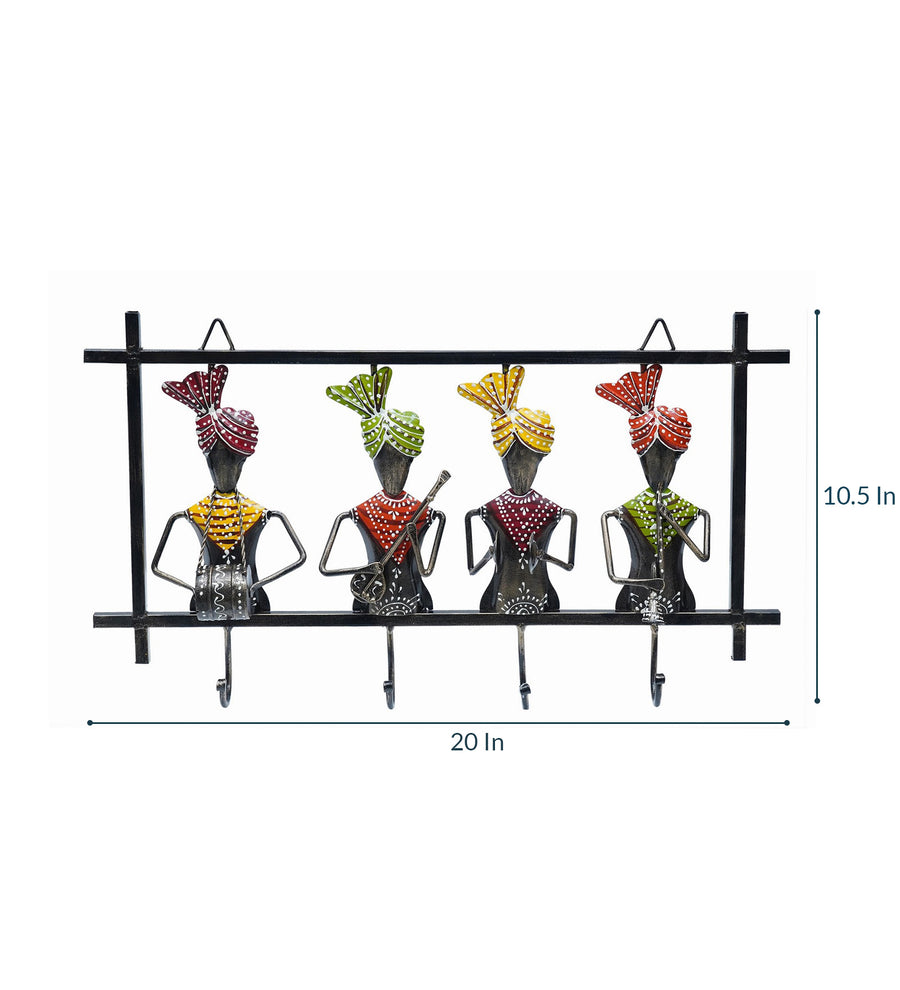 Purple Musician Handpainted Hanger Set Of 4 Key Holder