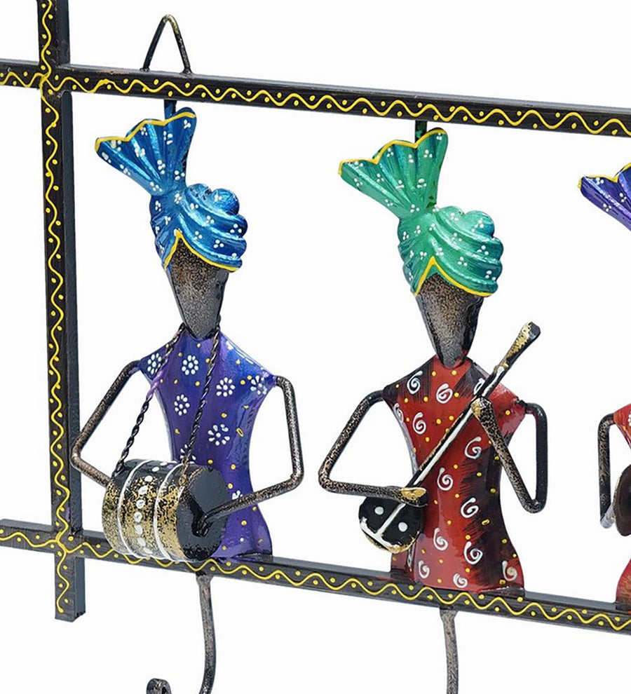 Yellow musician Handpainted Hanger Set Of 4 Key Holder