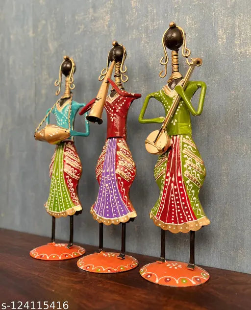 Ethnic Musician Lady Decorative Pack of 3