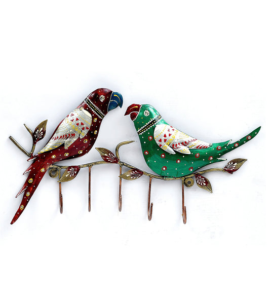 Parrot Multicolour Iron Key Holder