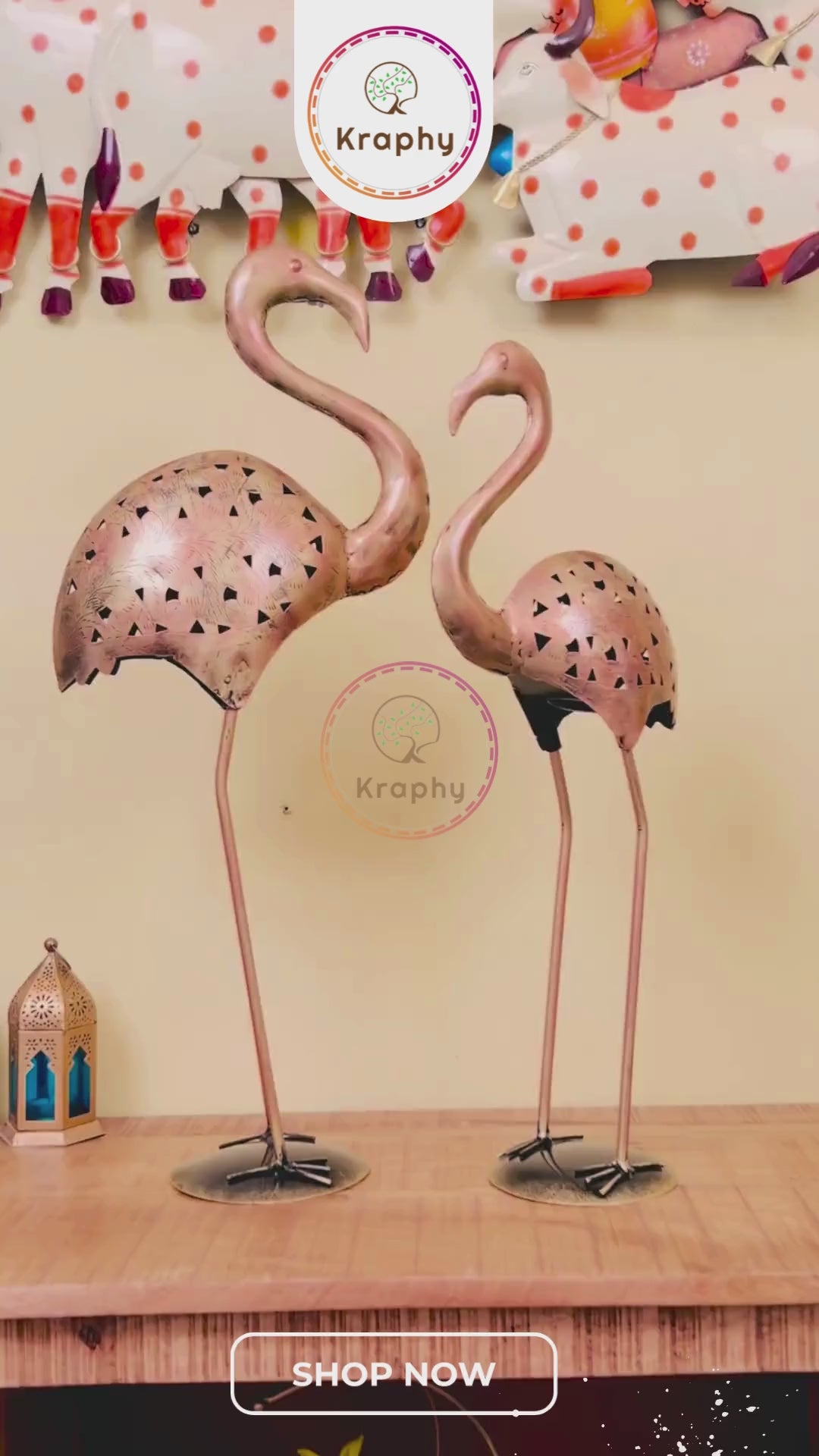 Decorative Metal Pair of Swan (Set of Two)