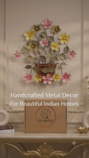 White Iron Buck Flower Wall Art