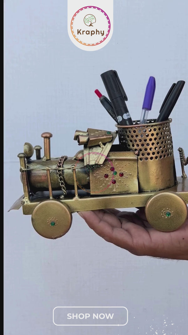 Kraphy Home Decor Wrought Iron Engine Pen Holder detail image 3