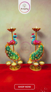 Kraphy_Metal_peacock_Candle_holder_showpiece