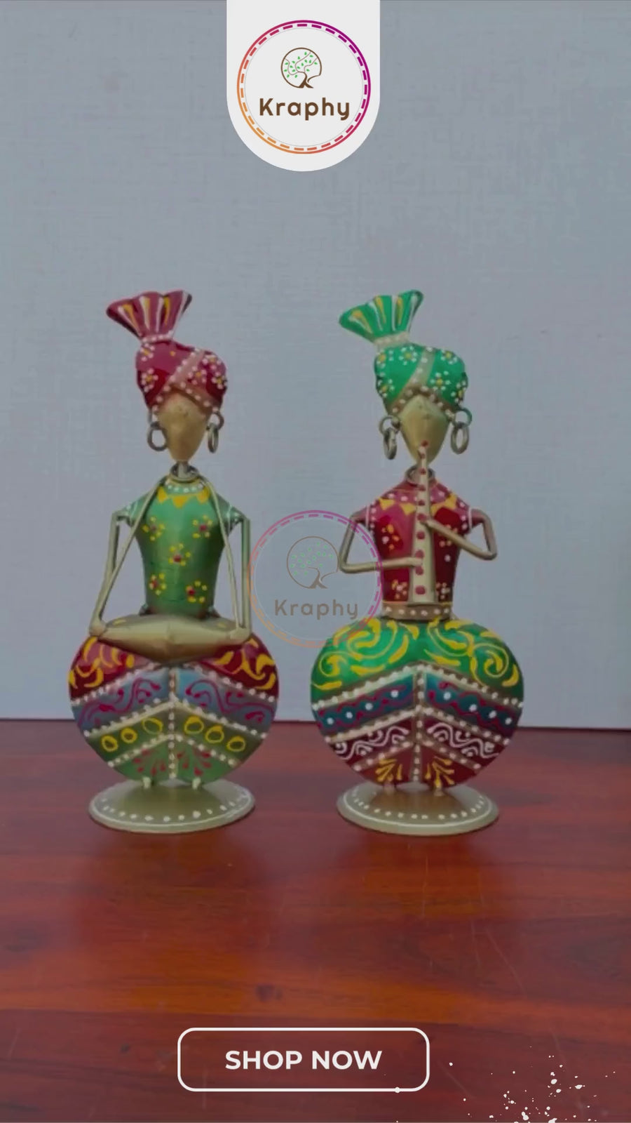 Kraphy Metal Musician Showpiece Set Of 2