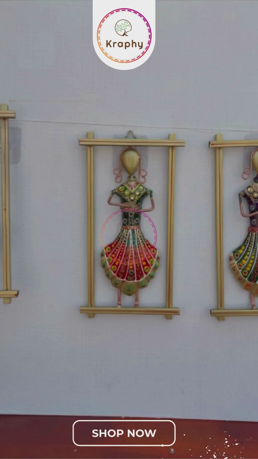 (Pack Of 3) Kraphy Metal Wall Art Wrought Iron Rajasthani Musician