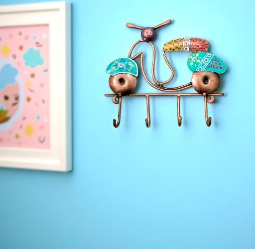 Entryway Organizer Designer Iron Scooter Wall Hook image