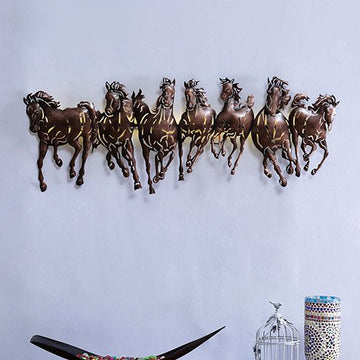 Seven Running Horse Metal Wall Decor With back Lights