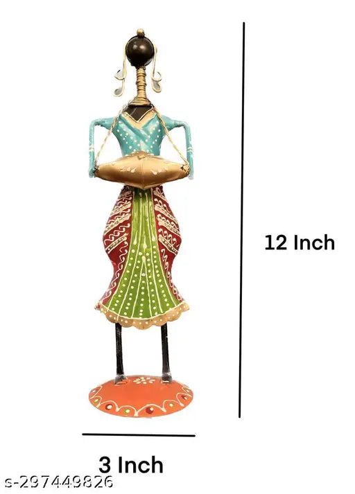 Pack Of 2 Kraphy Metal Wrought Iron Musician Lady showpieces