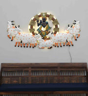 Bansuri Playing Multicolor Metal Led Wall Art