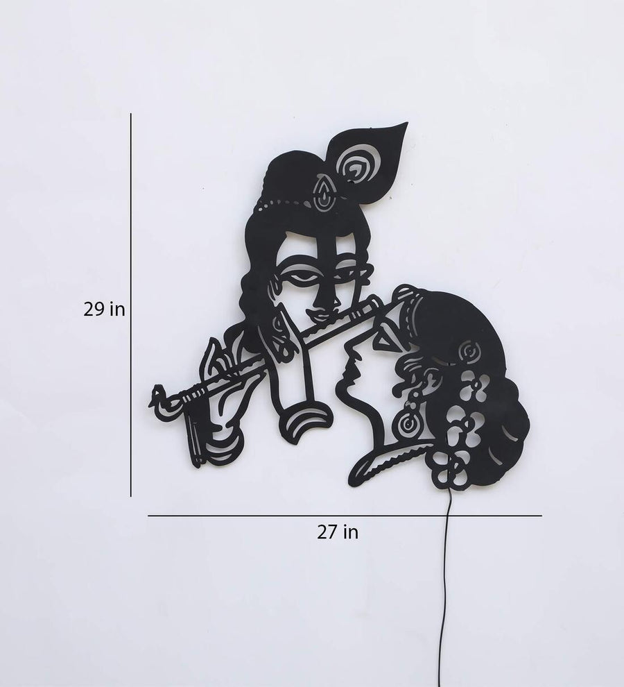 Brown Iron Radha Krishna Wall Art