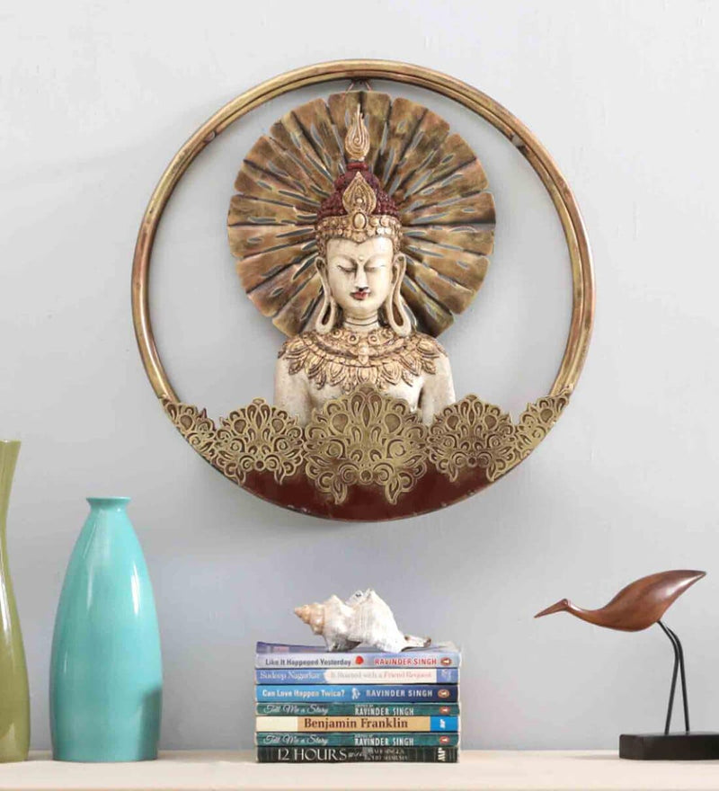Buddha Multicolor Metal Wall Art detail 2