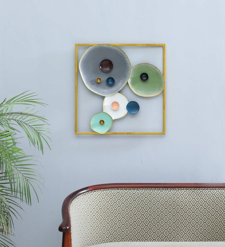 Relax Soul Pebbles Multicolour Frame Metal Wall Art